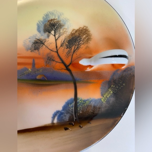 EUC Antique Noritake Tree in the Meadow Circa 1911 Small Plate with Handle - Picture 7 of 9